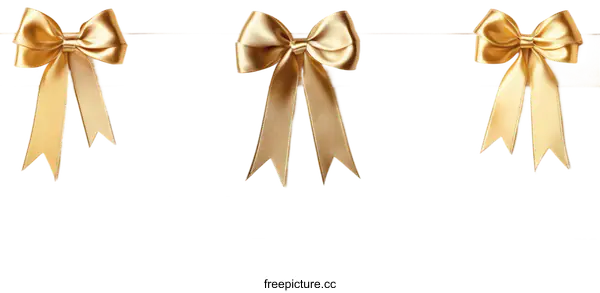 [Transparent Background PNG]Elegant Gold Ribbons and Satin Ribbon Set
