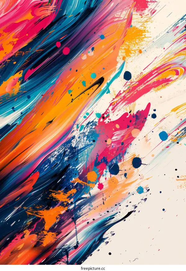 Vibrant Oil Painting with Abstract Patterns