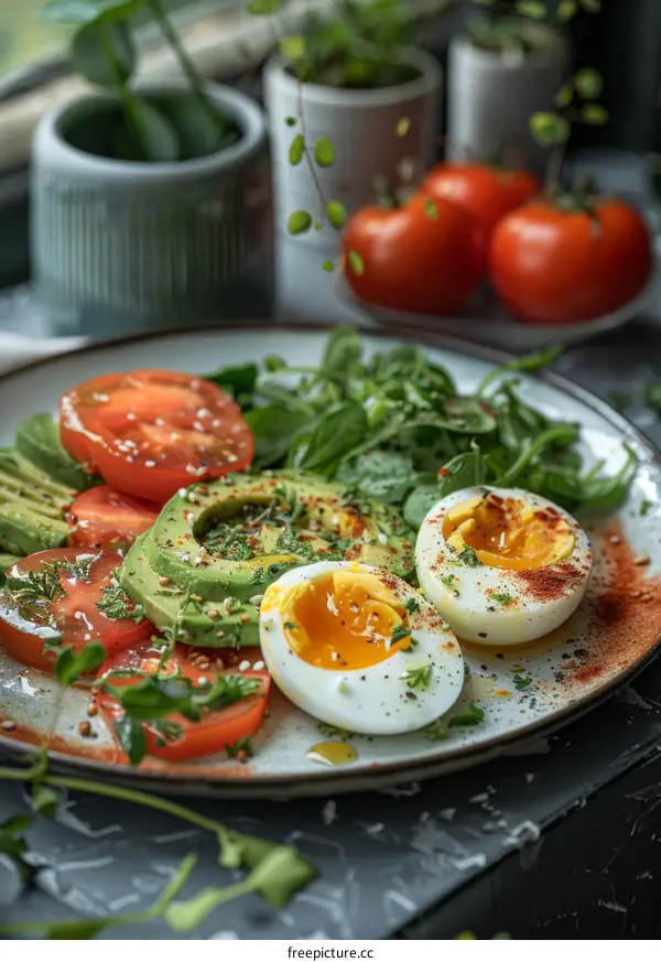 Healthy Avocado Toast with Boiled Egg & Tomatoes