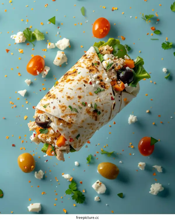 Delicious and Healthy Chicken Vegetable Feta Cheese Wrap