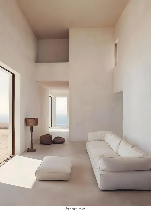 Minimalist Interior Design with White Walls and Wooden Floor