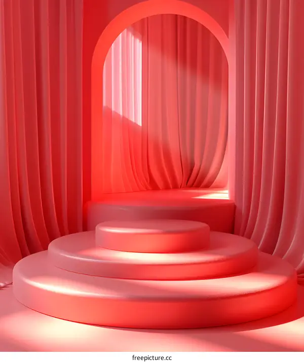 Simple pink geometric cylinder stage background