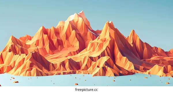 Low Poly Mountain Range Illustration