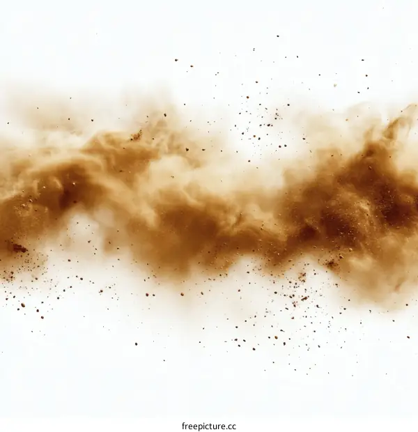 Brown Dust Explosion Isolated on White Background