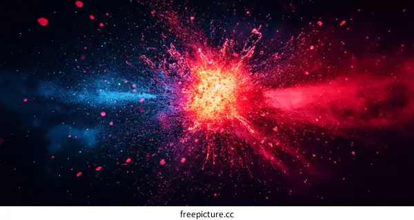 Abstract Colorful Explosion in the Dark