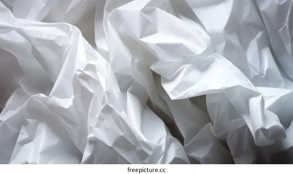 White crumpled plastic bag texture