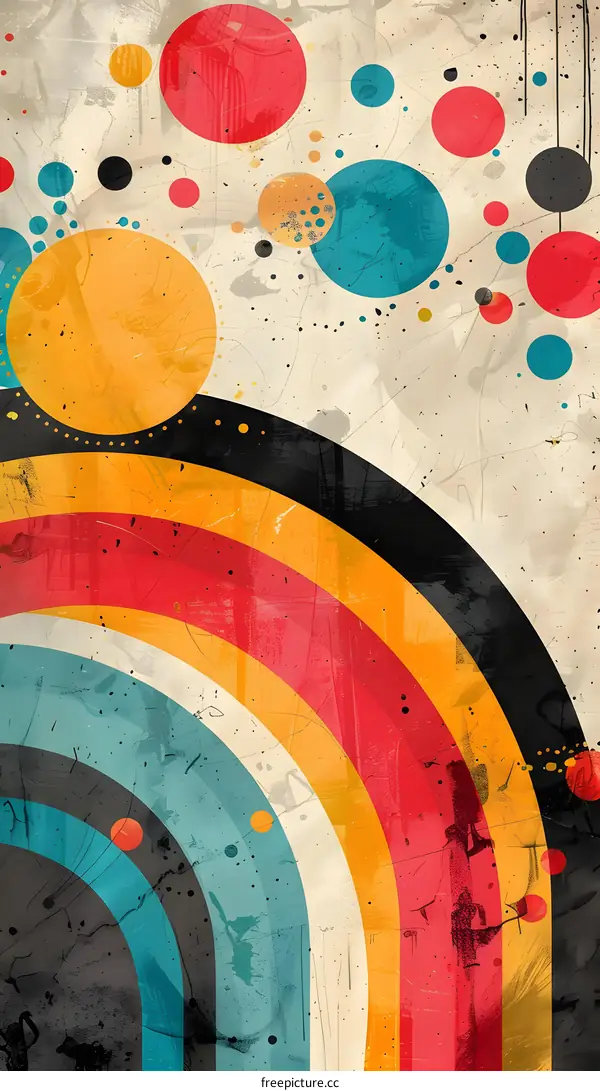 Abstract Colorful Circles and Lines Design