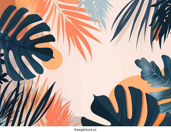 Tropical Leaves Abstract Background Illustration