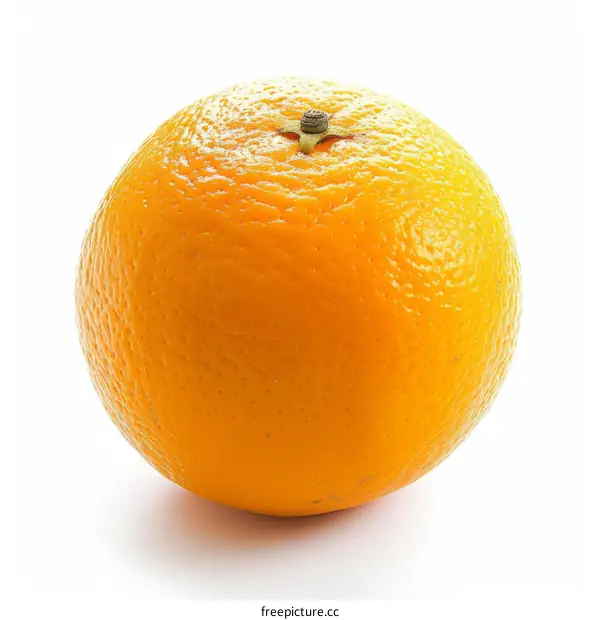 Whole Ripe Orange Isolated on White Background