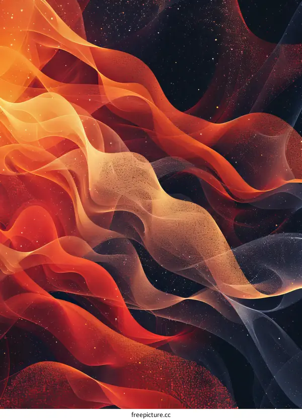 Abstract Flowing Colors of Fire and Smoke