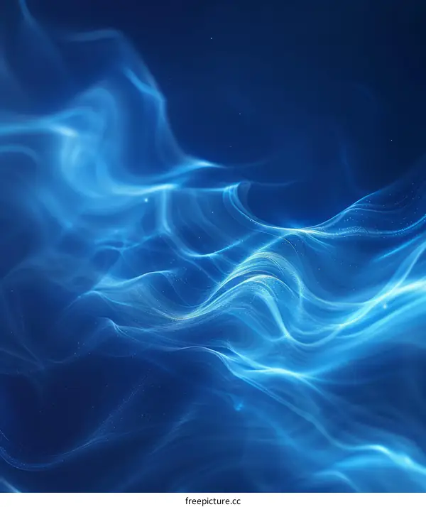 Abstract Blue Background with Smooth, Soft Lines