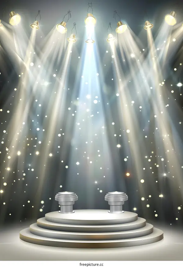 Stage Lights Background with Spotlight
