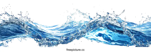 [Transparent Background PNG]Pure Water Splashing Waves Abstract Background