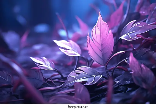 Fantasy Glowing Purple Leaves