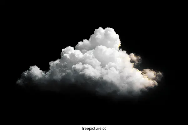 Dramatic Cloud Formation Against Black Background