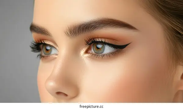 Closeup Woman Eye Makeup Fashion Portrait
