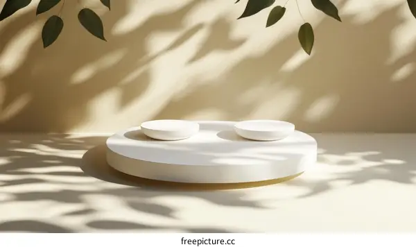 Minimalist White Display Podium with Natural Light