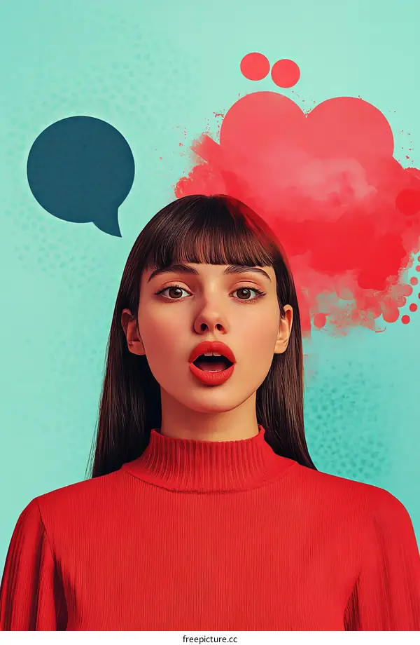 Surreal Thoughtful Woman Portrait