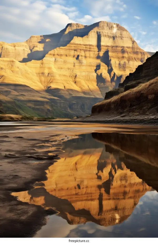 Majestic Mountain Reflecting in a Serene River