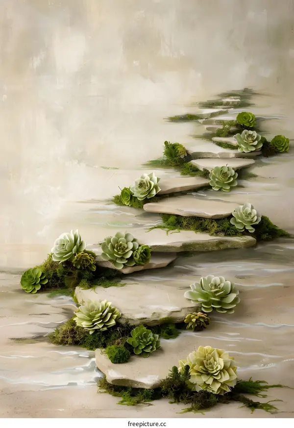 Stone Pathway With Succulents