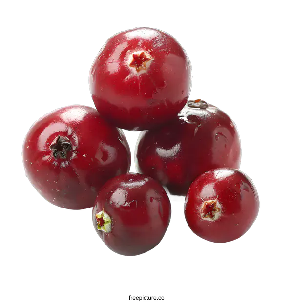 [Transparent Background PNG]Fresh ripe cranberries on white background