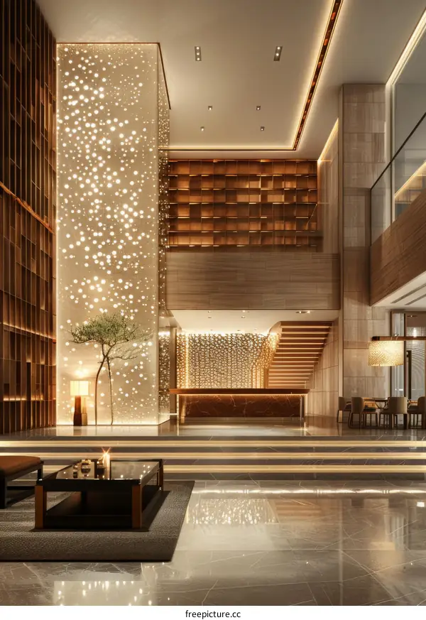 Modern Hotel Lobby Interior Design with Luxurious Decor