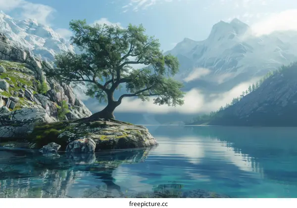 The Beauty of Nature: Serene Lake and Mountains