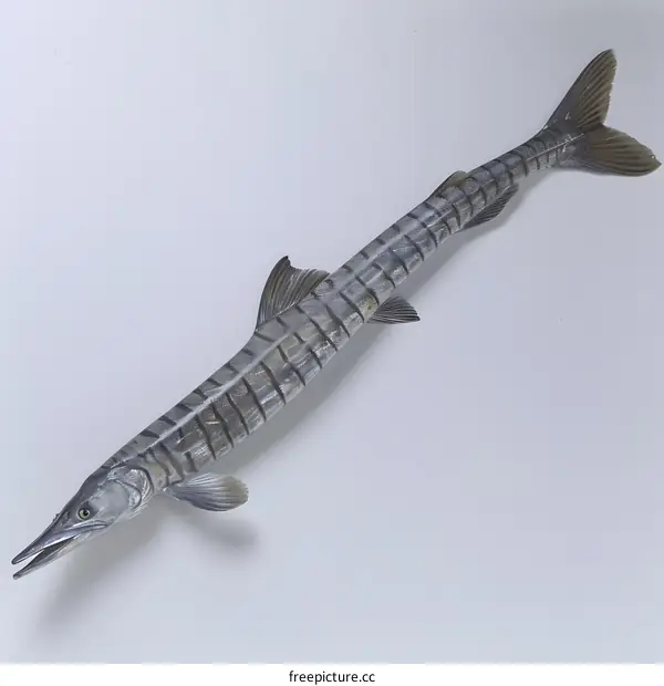 Barracuda Fish on White Background