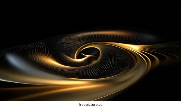 Abstract Gold and Black Swirling Design