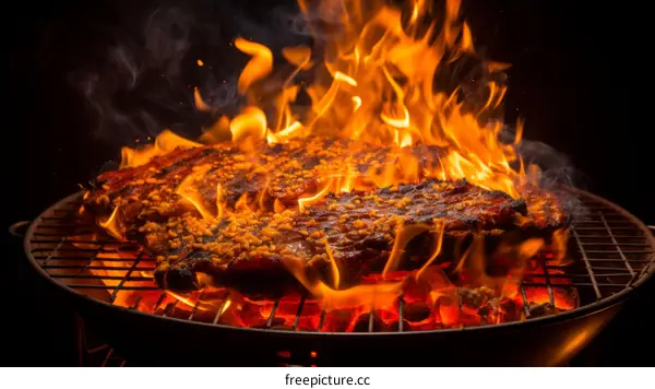 Flame-Grilled Spare Ribs on the Barbecue