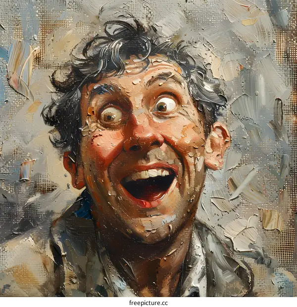 Portrait of a man with a surprised expression on his face