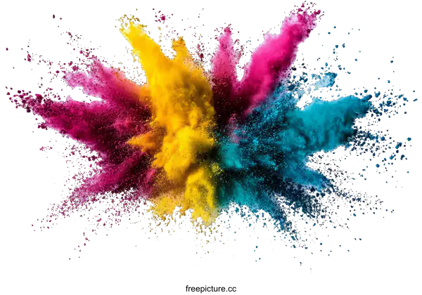 [Transparent Background PNG]Colorful Powder Explosion Abstract Background