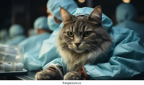 Cat in a Surgical Gown: Veterinary Medicine