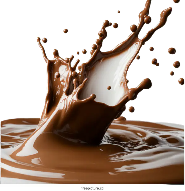 [Transparent Background PNG]Chocolate Splashing Close Up