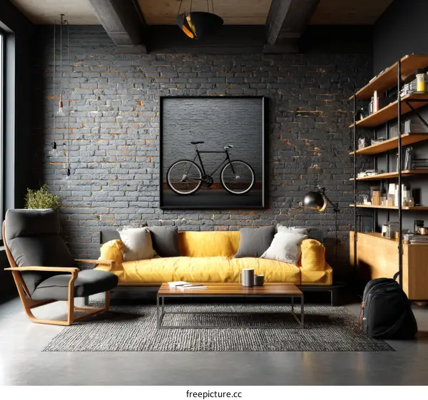 Industrial Style Living Room Interior Design