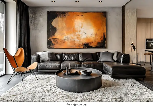 Modern Industrial Living Room Interior Design