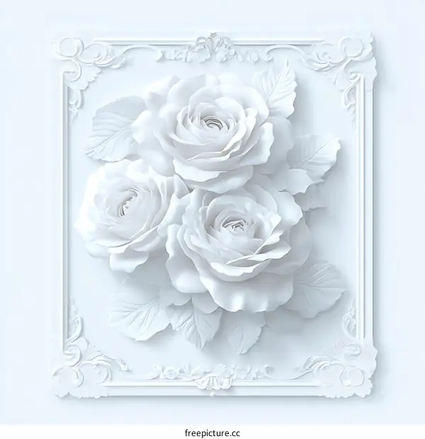 White Roses 3D Relief Design