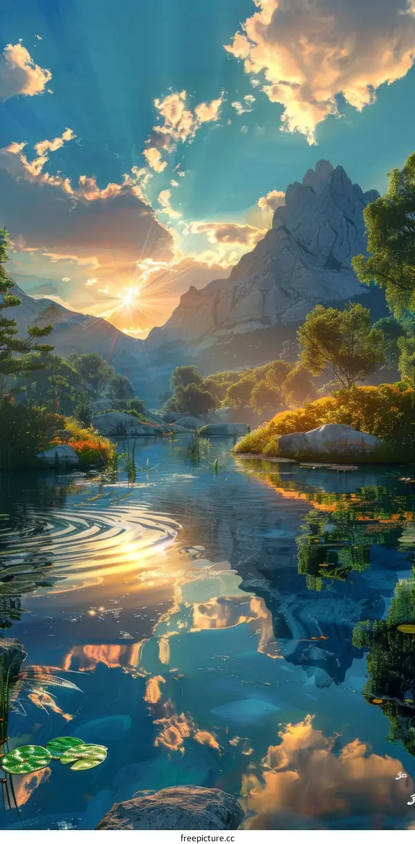 Tranquil Mountain Lake Reflection