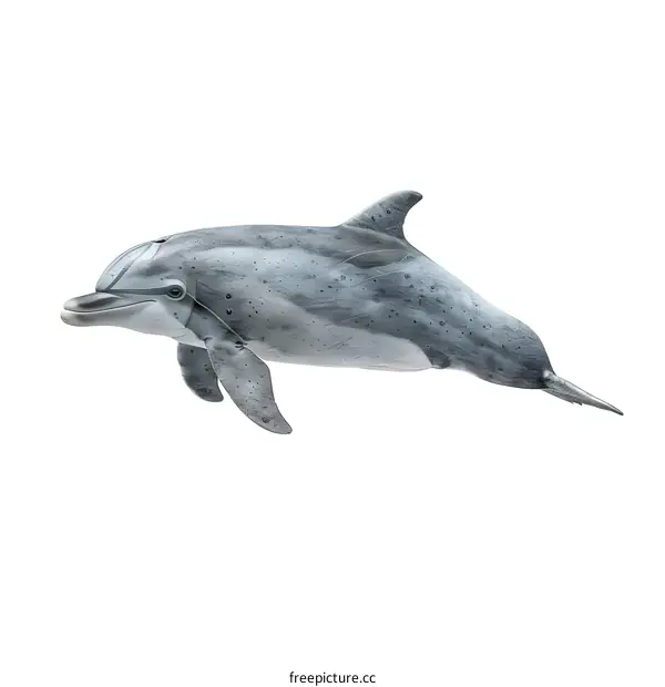 Realistic Dolphin Illustration on White Background