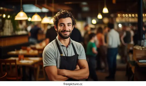 Portrait of a Middle Eastern man in a restaurant