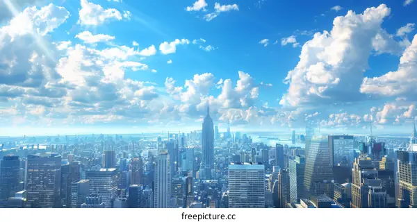 New York City Skyline with Empire State Building in Distance