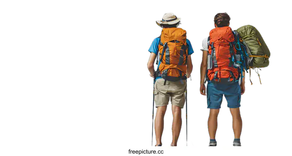 [Transparent Background PNG]Two Hikers Ready for Adventure
