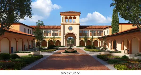 Italian Style Architecture Courtyard Building