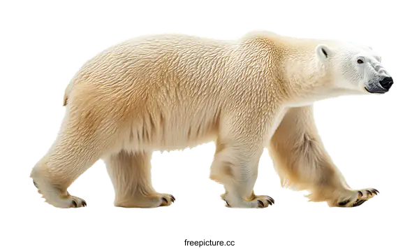 [Transparent Background PNG]Majestic Polar Bear in Profile
