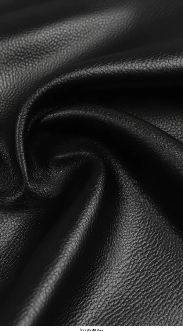 Close Up View of Black Leather Texture