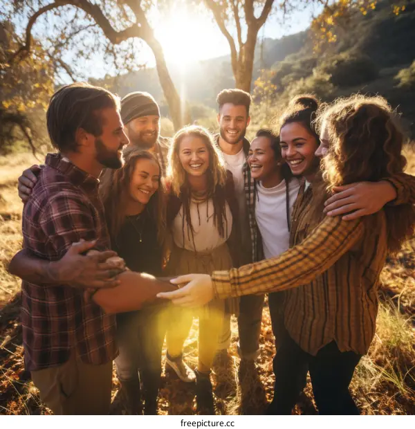 Group of friends in nature