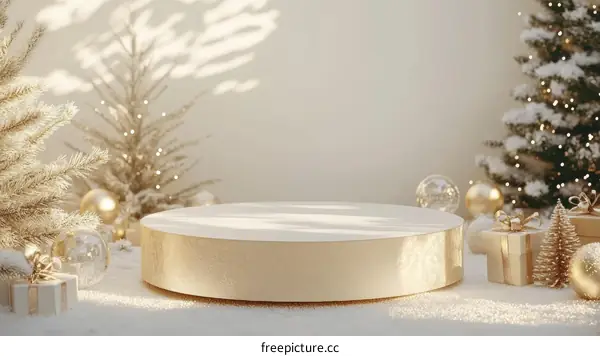 Luxury Christmas Display Podium with Gifts