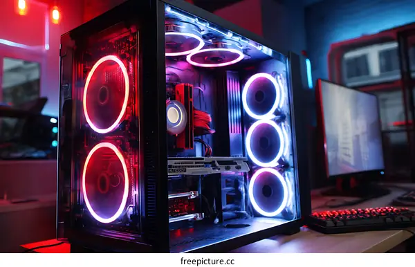 Colorful RGB Gaming PC Case with LED Fans