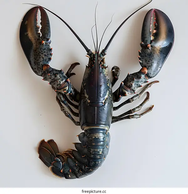 A large lobster on a white background