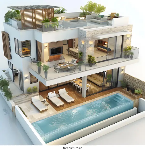 Modern house with swimming pool